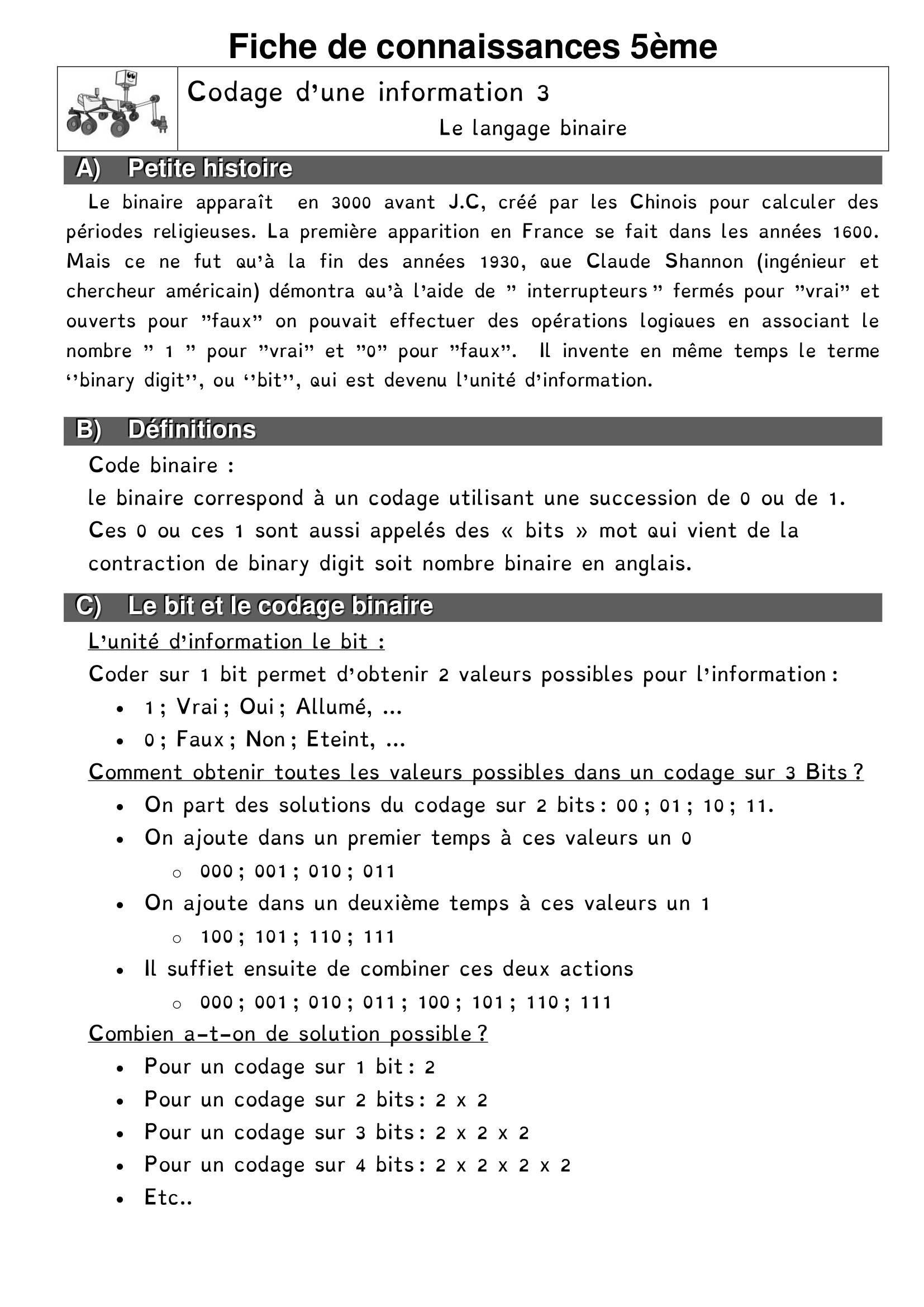 Fiche de connaissances